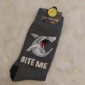Expressions Shark Attack Socks - Gray